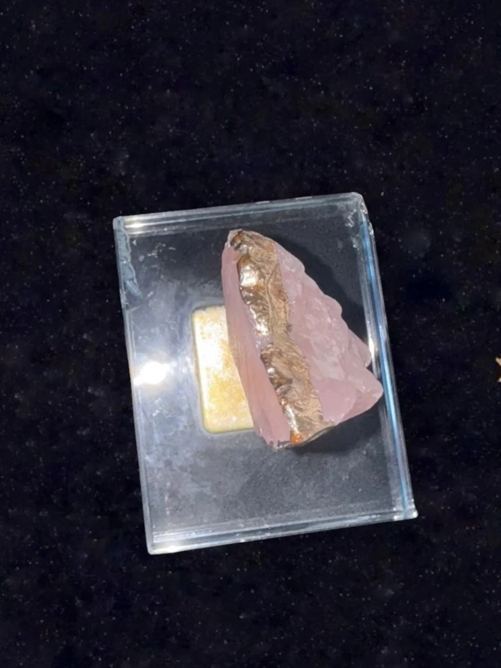 Rose Quartz Decorative Crystal on Gold Stand - Home Accents